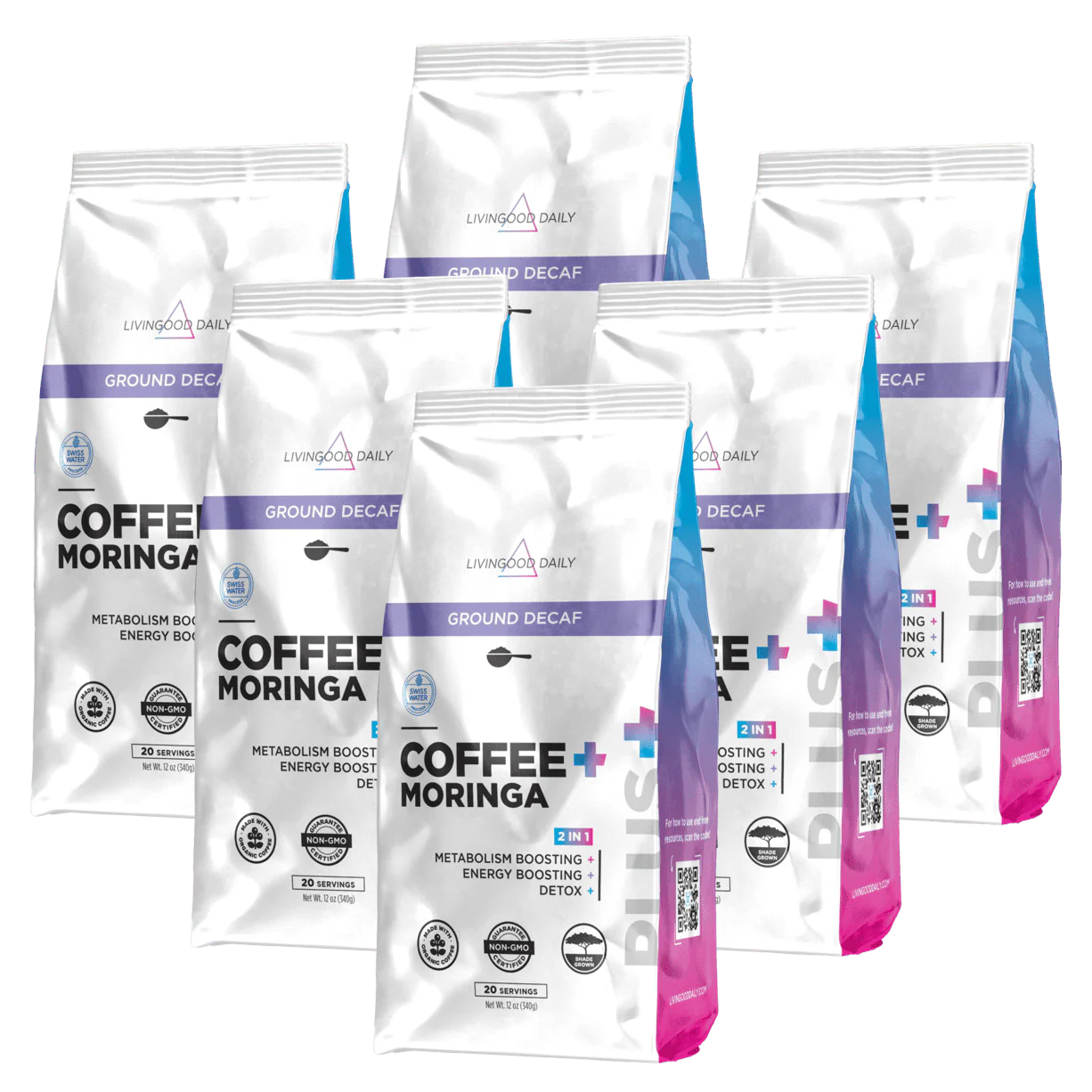 Livingood Daily Coffee + Moringa Ground Swiss Water Decaf - Image 5