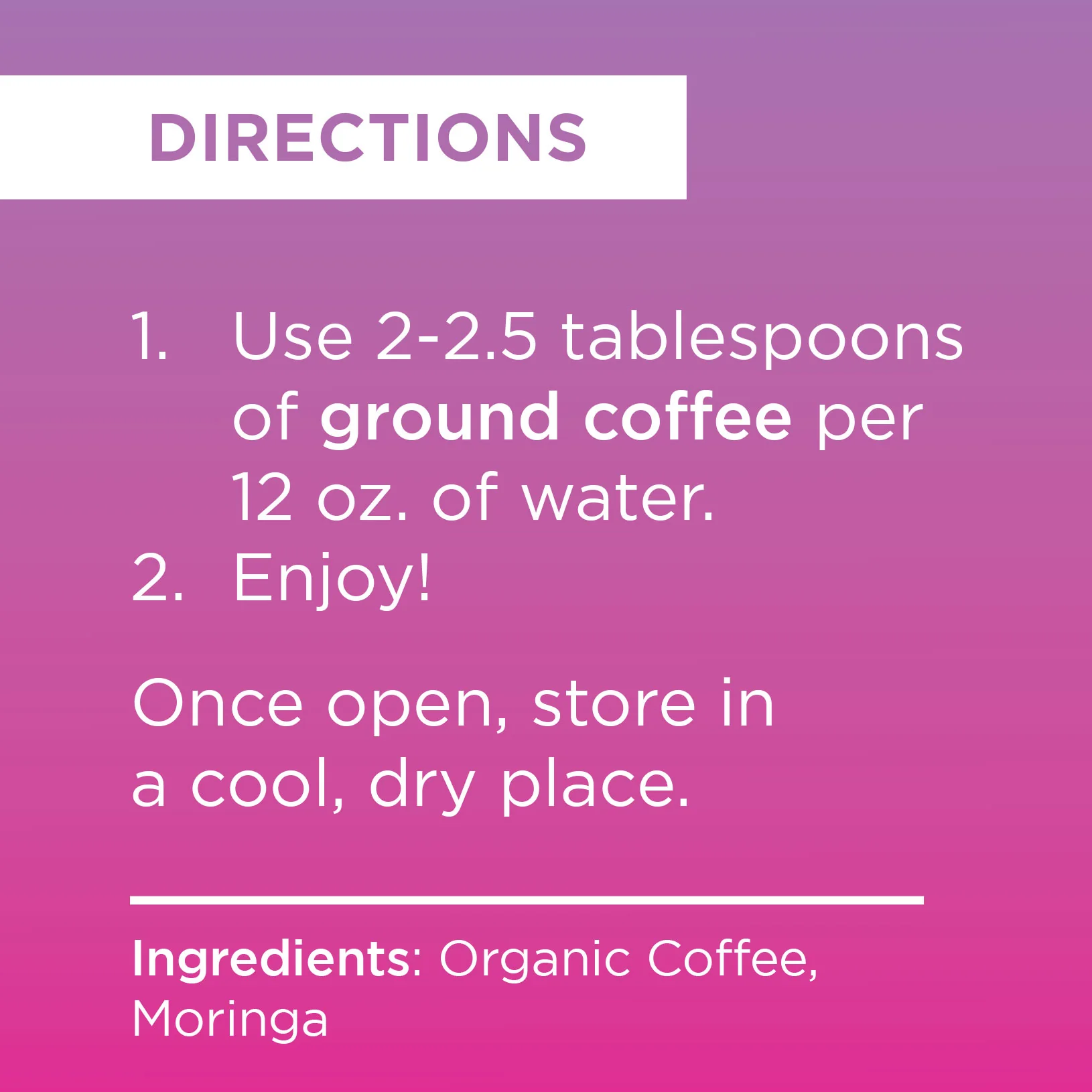 Livingood Daily Coffee + Moringa Ground Swiss Water Decaf - Image 3