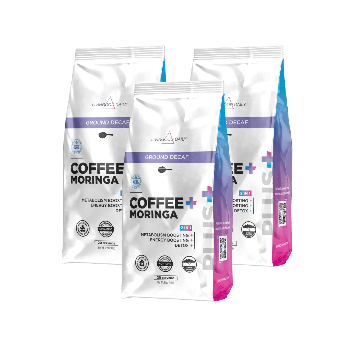 Livingood Daily Coffee + Moringa Ground Swiss Water Decaf - Image 4