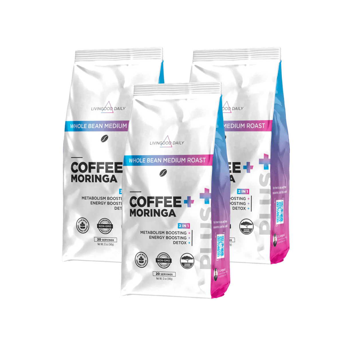Livingood Daily Coffee + Moringa Whole Bean Medium Roast - Image 6