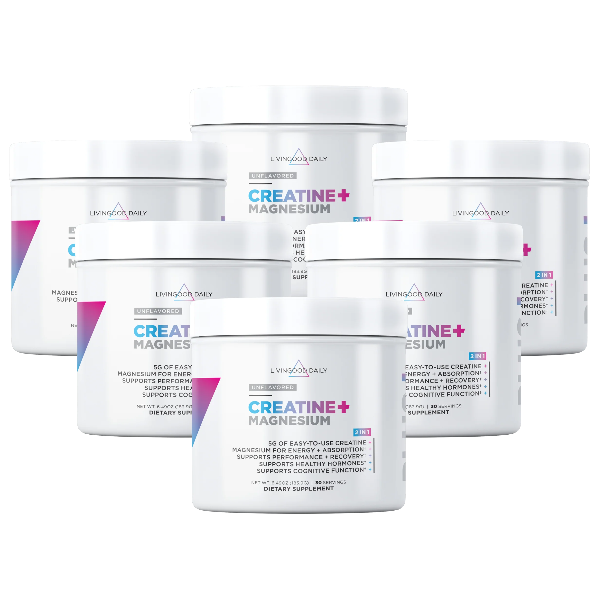 Livingood Daily Creatine + Magnesium (6-Pack)