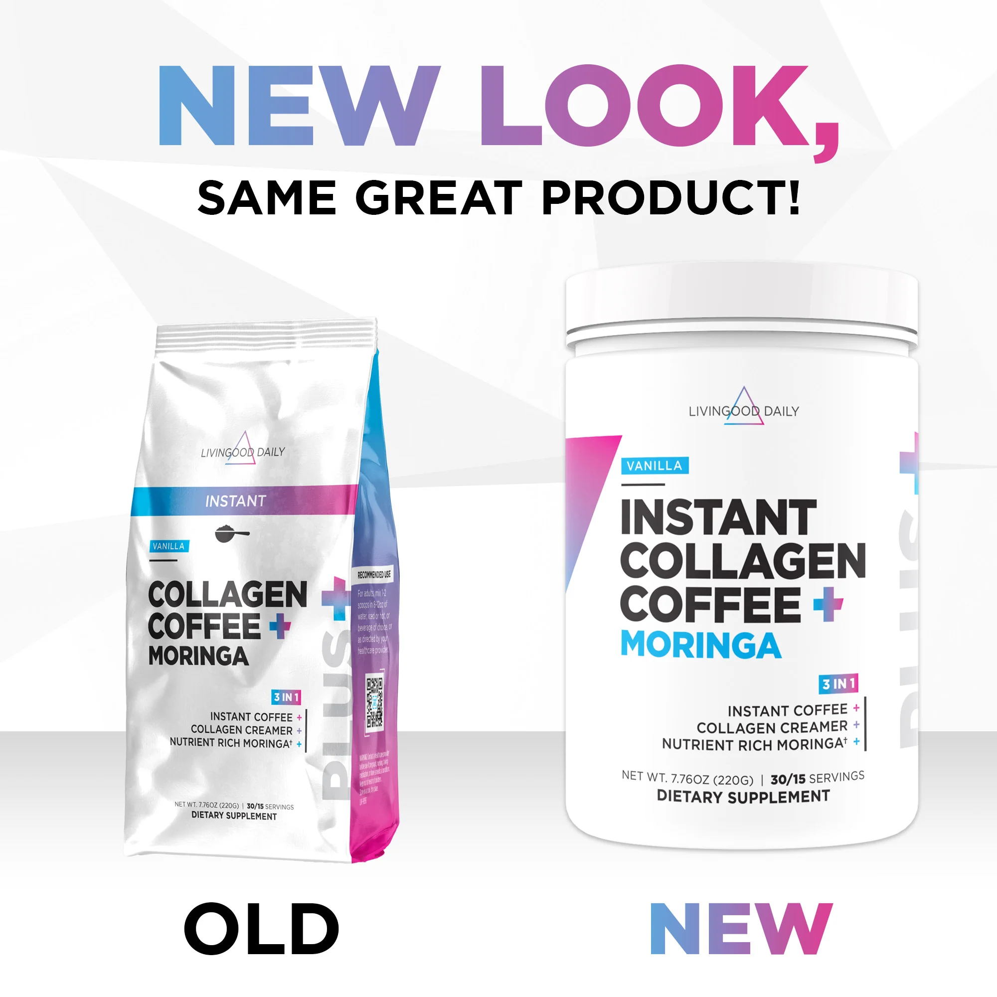 Livingood Daily Instant Vanilla Collagen Coffee + Moringa - Image 3